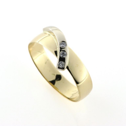 Billede af Ring pynt 3 brill. a  0,02 w/vs 14 kt. hvg. (gl. ring)