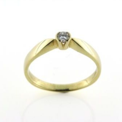 Billede af Ring, spidsskinne, konisk fatn. brill. 0,15 w/vs. 14 kt.