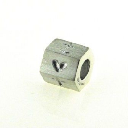 Billede af Vedhæng, tro, håb og kærlighed, 6 kantet rør, lg. 13,5 mm. udv. dia. 15 mm. 925 s.