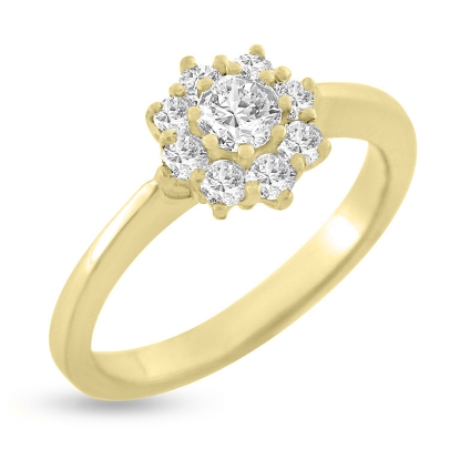 Billede af Rosetring brill. 0,25 ct. w/vs. + 8* 0,04 ct. w/vs. 14 kt. 