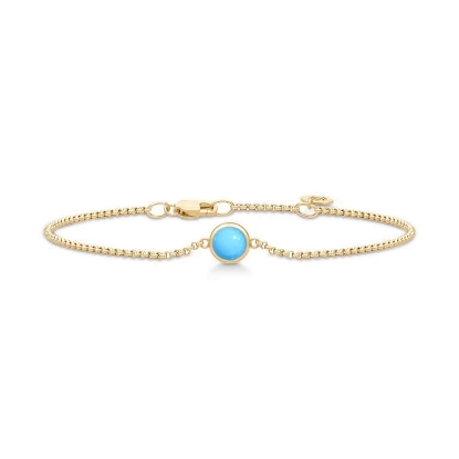 Billede af Julie Sandlau Primini Turquoise armbånd forgyldt sølv (16,5-18 cm)