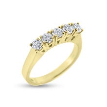 Billede af Ring række, 5 brill. a 0,10 w/vs. 14 kt.