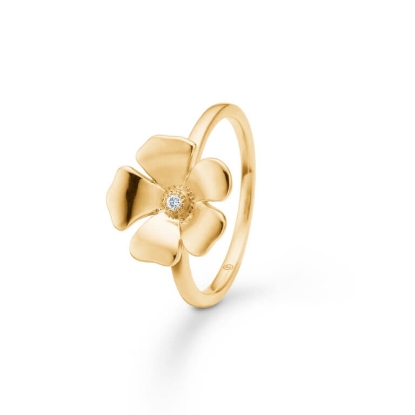 Billede af Mads Z "Fleur" ring 14 kt. guld m. 0,015 ct. w/si (str. 50-60)