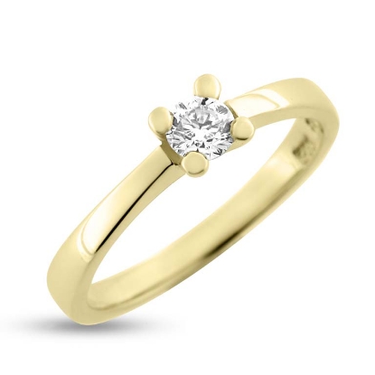 Billede af Ring 4 grab. brill. 0,30 w/piq. 14 kt.  