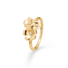 Billede af Mads Z "Fleur" ring 14 kt. guld m. 0,012 ct. brillanter (str. 60)
