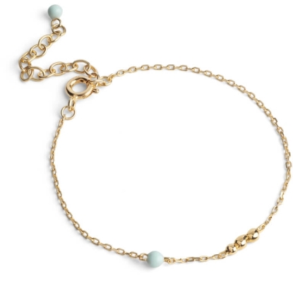 Billede af ENAMEL Copenhagen Nara Mint armbånd forgyldt sølv (15+4cm)