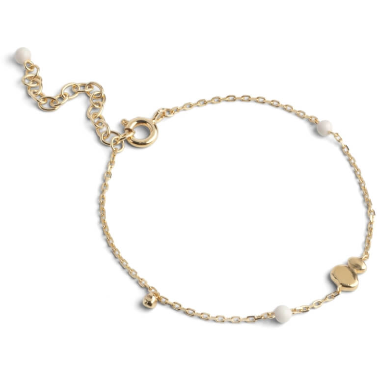 Billede af ENAMEL Copenhagen Melia Daisy armbånd forgyldt sølv (15+4cm)