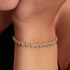 Billede af Pandora Tre Sten Hjertearmbånd forgyldt metalblanding m. cz (18 cm)