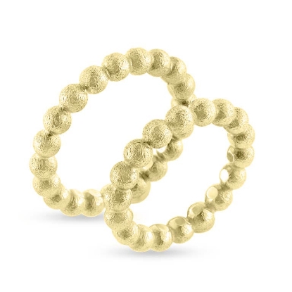 Billede af Vielsesringe kugler hele vejen rundt, br. 3,7 mm. massiv  14 kt.