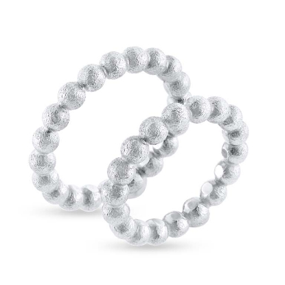 Billede af Vielsesringe kugler hele vejen rundt, br. 3,7 mm. massiv  14 kt. hvg. 