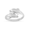 Billede af Ring forskudt med 2 delfiner 925s.