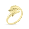 Billede af Ring forskudt med 2 delfiner 14 kt. 