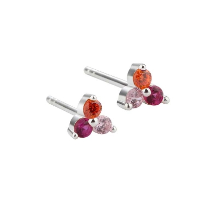 Billede af Aqua Dulce Gunnva Pink øreringe sølv m. cz