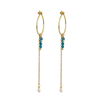 Billede af *Hultquist Blue øreringe forgyldt sølv m. fvp + cz