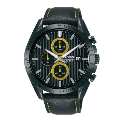 Billede af Lorus Herre Chronograph sort kasse og rem 10 bar 42mm