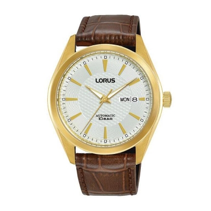Billede af Lorus Classic herreur automatik stål brun læderrem 10bar 44mm 