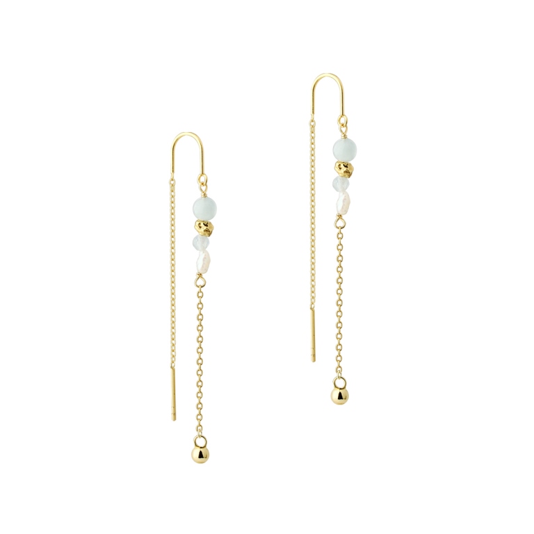 Billede af Aqua Dulce Sinna Pearl øreringe forgyldt sølv m. fvp