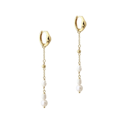 Billede af Aqua Dulce Moonlight øreringe forgyldt sølv m. fvp