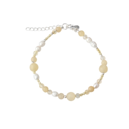 Billede af Aqua Dulce Moonlight Pearl armbånd sølv m. fvp (17 + 3 cm)