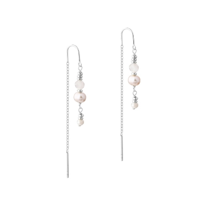 Billede af Aqua Dulce Grace øreringe sølv m. perle