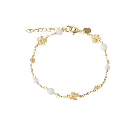 Billede af Aqua Dulce Clover armbånd forgyldt sølv (17 + 3 cm)