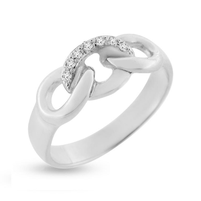 Billede af Loge ring fattet med 7 brill. a 0,01 w/vs. 14 kt. hvg.