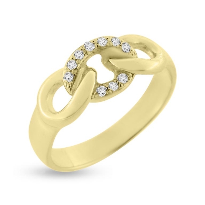 Billede af Loge ring fattet med 10 brill. a 0,01 w/vs. 14 kt. 