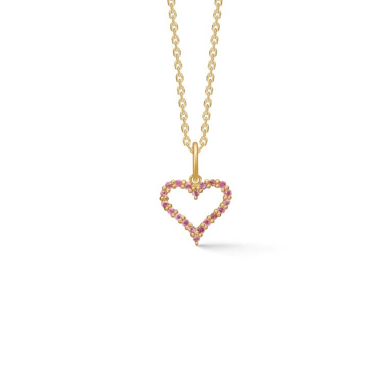 Billede af Mads Z "Tender Heart Pink" vedhæng 14 kt. guld m. pink turmalin (ekskl. kæde)