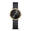 Billede af Bering Classic dameur guldoublé sort mesh 29mm 3atm