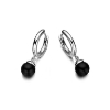 Billede af Spirit Icons Figaro Hoop øreringe sølv m. sort sten