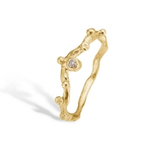 Billede af By Birdie Zenith Single ring 14 karat guld m. 0,05 ct. diamant (str. 54)