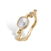 Billede af By Birdie Zenith FW Keshi ring 14 karat guld m. perle + diamant (str. 60)