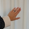 Billede af By Birdie Rose Buds ring sølv + 14 karat guld m. diamant (str. 55)