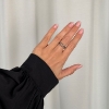Billede af By Birdie Grace Duo Polished ring sølv m. 14 kt guld + 0,05 ct (str. 55)