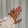 Billede af By Birdie Lotus Trio Plain ring sølv m.14 kt og 0,05ct. brillant (str. 56)