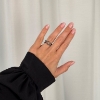 Billede af By Birdie Grace Duo ring sølv med 14 kt guld med 0,05 ct (str. 52)