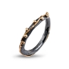 Billede af By Birdie Zeus Plain ring sort rhodineret sølv m.14kt guldkugler str. 54