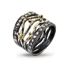Billede af By Birdie Benedict ring sort rhodineret sølv m.18kt og 0,45 ct brillant str. 55