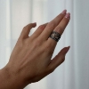 Billede af By Birdie Benedict ring sort rhodineret sølv m.18kt og 0,45 ct brillant str. 59