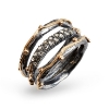 Billede af By Birdie Zeus Tribeca Pavé ring sort rhodineret sølv m.14kt og 0,30ct diamanter str. 55
