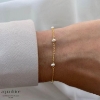 Billede af Aqua Dulce Pearly armbånd forgyldt sølv m. fvp (17 + 3 cm)