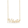Billede af Studio Z "Name Tag - ALBERTE" halskæde forgyldt sølv (40-45 cm)