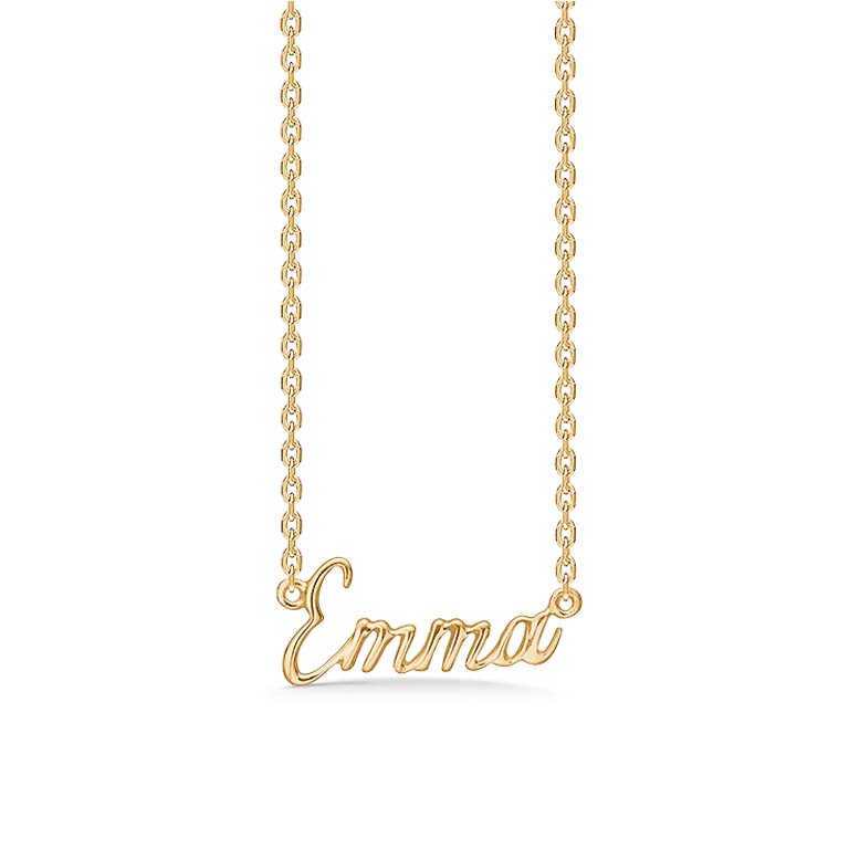 Billede af Studio Z "Name Tag - EMMA" halskæde forgyldt sølv (40-45 cm)