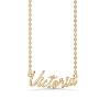 Billede af Studio Z "Name Tag - VICTORIA" halskæde forgyldt sølv (40-45 cm)