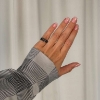 Billede af By Birdie Urban Harlem Buds-4 ring sort rhodineret sølv m.14kt m. 0,05 ct brillant str. 58