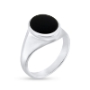 Billede af Herrering massiv m. oval onyx 14*11 mm 925 s.