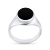 Billede af Herrering massiv m. oval onyx 14*11 mm 925 s.
