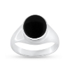 Billede af Herrering massiv m. oval onyx 14*11 mm 925 s.