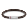 Billede af Tommy Hilfiger Printed Cord armbånd brunt læder (21 cm)