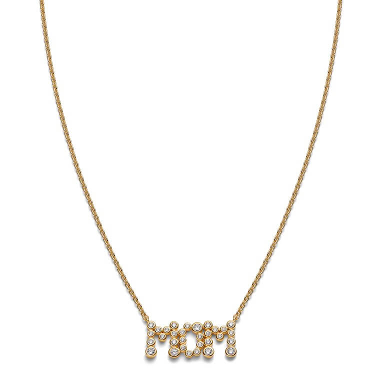 Billede af Maria Black 'MOM Collet' halskæde forgyldt sølv m. cz (40-43 cm)